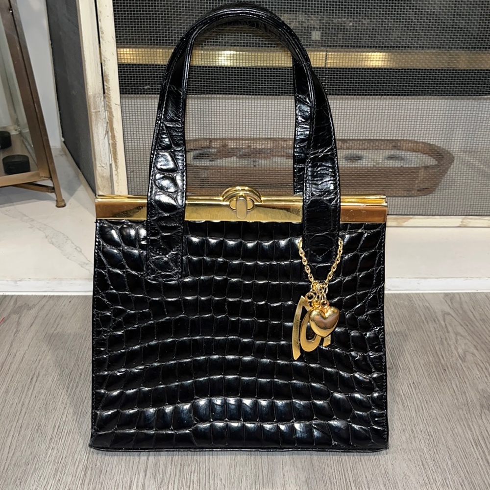 ❤️ON SALE❤️ Michel Orlean Rare Vintage Crocodile-Embossed Tote Bag
